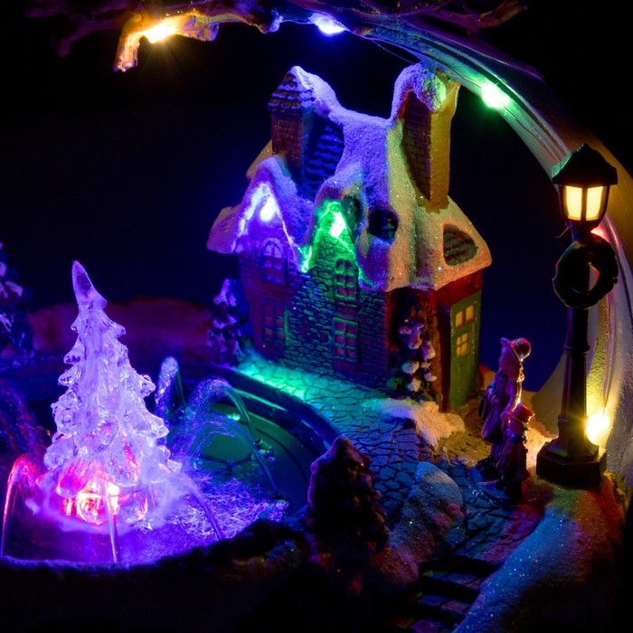 Светодиодная фигура «Площадь с фонтаном» 23 × 19 × 16 см, полистоун, батарейки АААх2 (не в комплекте), свечение мульти Светодиодная фигура «Площадь с фонтаном» 23 × 19 × 16 см, полистоун, батарейки АААх2 (не в комплекте), свечение мульти