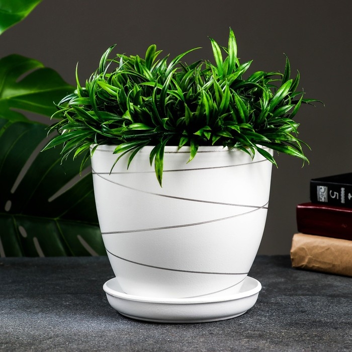 Горшок цветочный Горшок цветочный "Магнолия" белый, 2,4 л