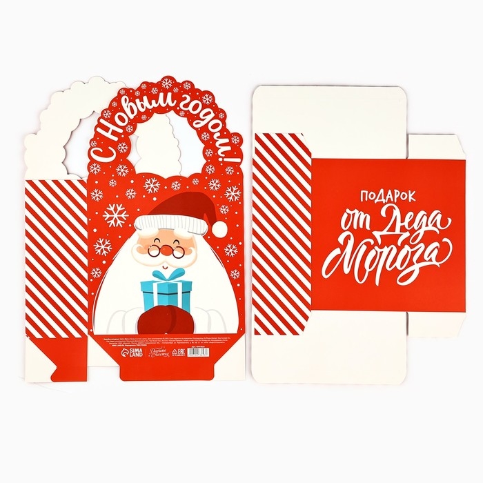 Коробка новогодняя складная «Подарок от Деда Мороза» 18.4 х 30.4 х 7.3 см, Новый год Коробка новогодняя складная «Подарок от Деда Мороза» 18.4 х 30.4 х 7.3 см, Новый год