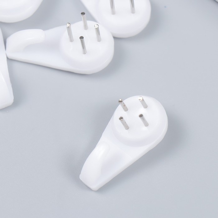 Крючок пластик, металл универсальный набор 5 шт 3х1,5 см Крючок пластик, металл универсальный набор 5 шт 3х1,5 см