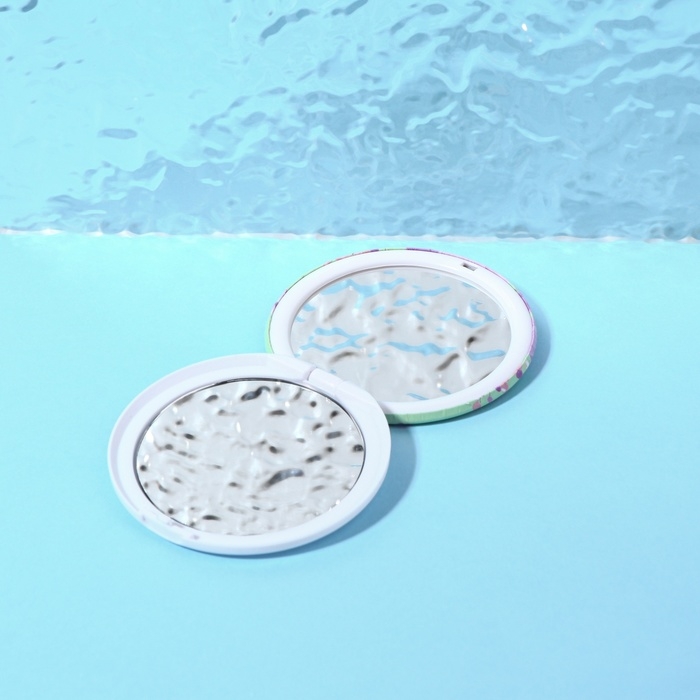 Зеркало складное «Цветы», d = 7,5 см, цвет зелёный Зеркало складное «Цветы», d = 7,5 см, цвет зелёный