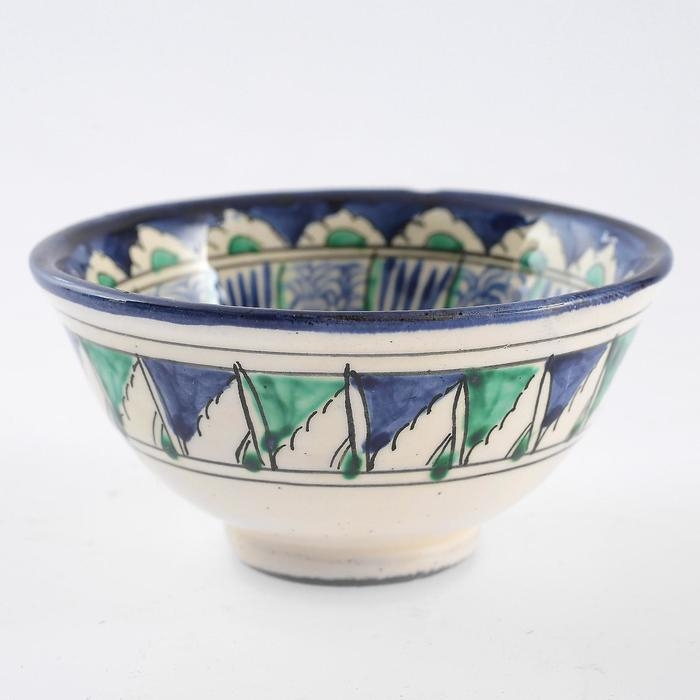 Пиала чайная Риштанская керамика  Пиала чайная Риштанская керамика "Цветы" большая, 11 см, микс