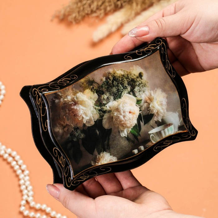 Шкатулка «Цветы», 12×16 см, лаковая миниатюра микс Шкатулка «Цветы», 12×16 см, лаковая миниатюра микс