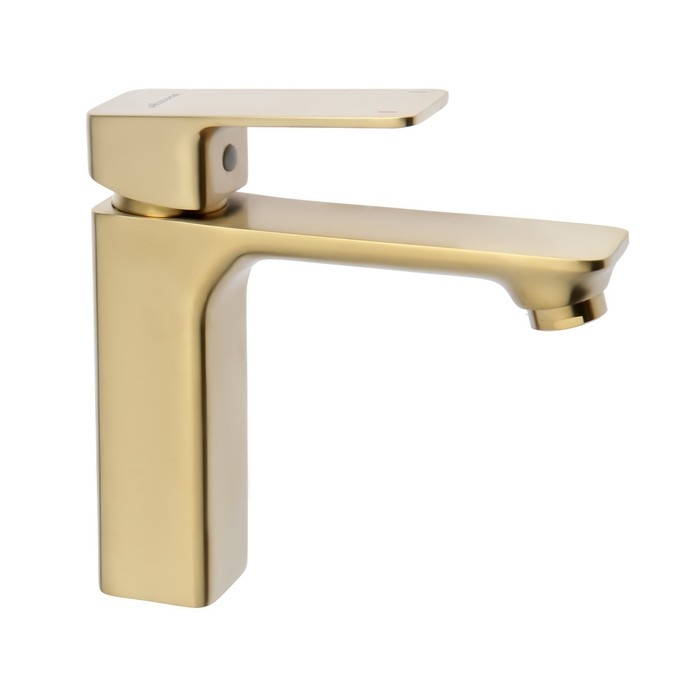 Смеситель для раковины Accoona A90126AW, однорычажный, длина излива 131 мм, золото Смеситель для раковины Accoona A90126AW, однорычажный, длина излива 131 мм, золото