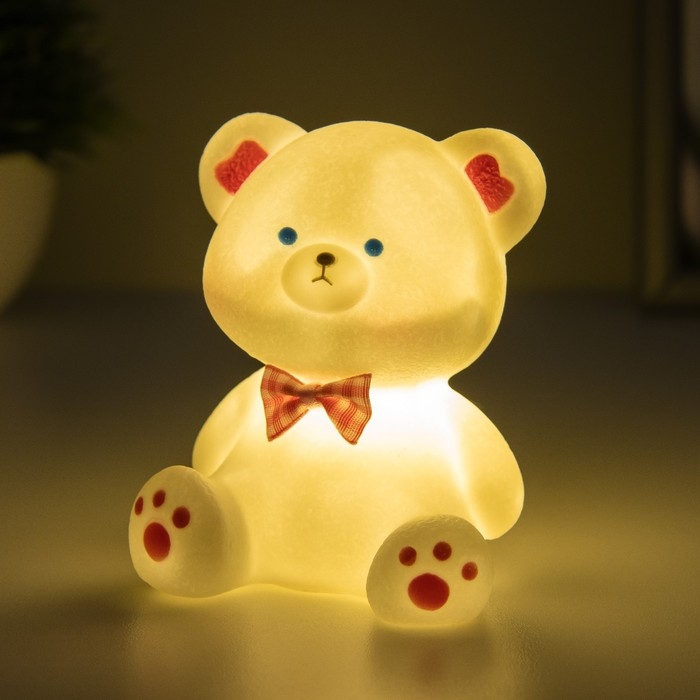 Ночник Ночник "Мишенька" LED 1Вт 3х LR44 белый 7х5х10см RISALUX