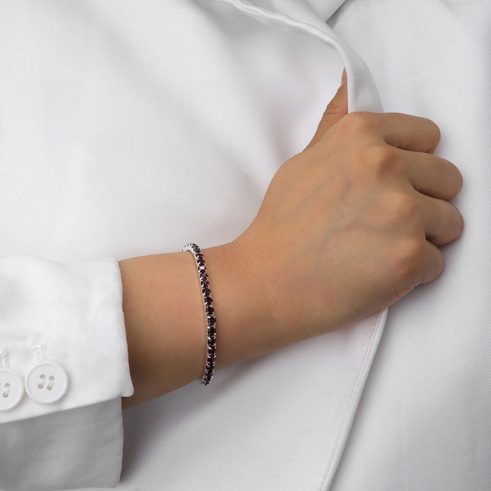 Браслет со стразами «Лёд» 1 ряд, цвет тёмно-фиолетовый в серебре, L=7 см Браслет со стразами «Лёд» 1 ряд, цвет тёмно-фиолетовый в серебре, L=7 см