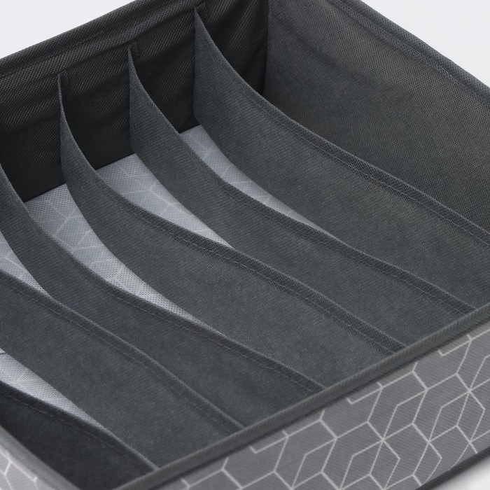 Органайзер для хранения белья Доляна «Фора», 7 ячеек, 34×30,5×10 см, цвет серый Органайзер для хранения белья Доляна «Фора», 7 ячеек, 34×30,5×10 см, цвет серый