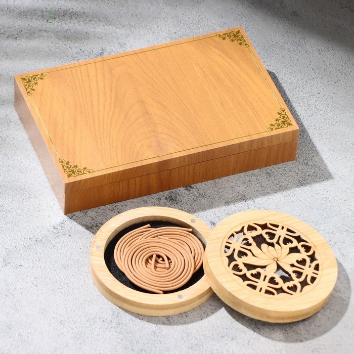 Набор благовоний с подставкой  Набор благовоний с подставкой "Узор", бежевый