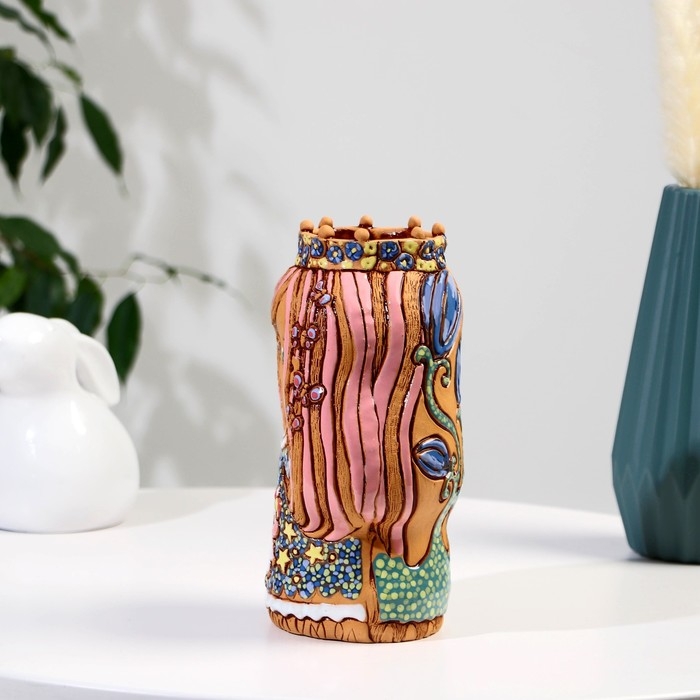 Сувенир керамика Сувенир керамика "Девочка-фея" с единорогом светлая (Ваза), h=22см V=1л