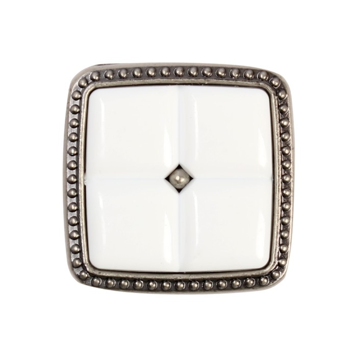 Ручка кнопка ELEGANT, керамическая, цвет старинное серебро Ручка кнопка ELEGANT, керамическая, цвет старинное серебро