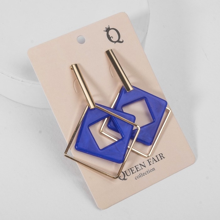 Серьги ассорти «Иллюзия», цвет синий в золоте Серьги ассорти «Иллюзия», цвет синий в золоте