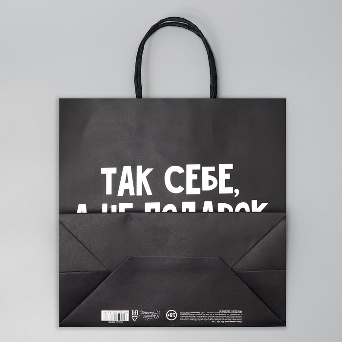 Пакет подарочный, упаковка, «Так себе, а не подарок», 22 х 22 х 11 см Пакет подарочный, упаковка, «Так себе, а не подарок», 22 х 22 х 11 см
