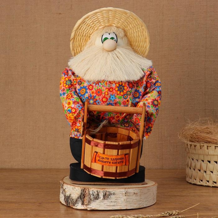 Оберег - домовой Оберег - домовой "Иваныч с кадушкой", h = 40 см, микс