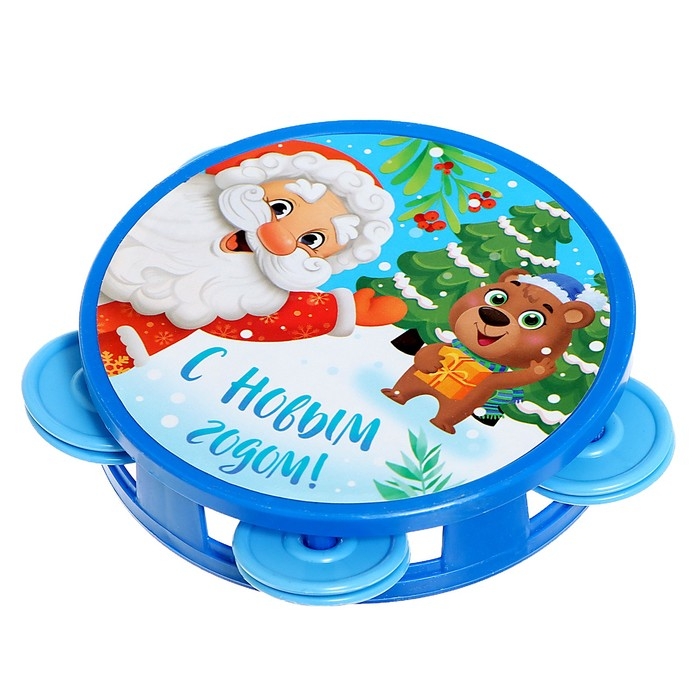 Набор музыкальных инструментов «С Новым годом», звук, свет, цвет синий Набор музыкальных инструментов «С Новым годом», звук, свет, цвет синий