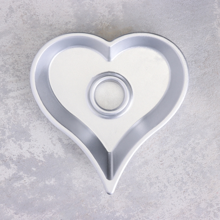 Подсвечник Подсвечник "Сердце" из гипса,14х2,5см,серебро