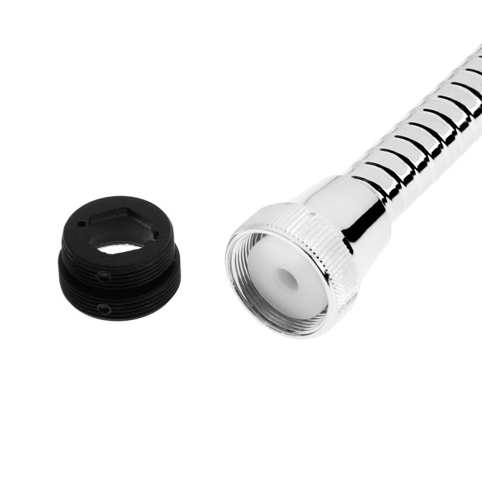 Аэратор ZEIN, с регулировкой потока, на гибком шланге,190мм, 3 режима, пластик, белый Аэратор ZEIN, с регулировкой потока, на гибком шланге,190мм, 3 режима, пластик, белый