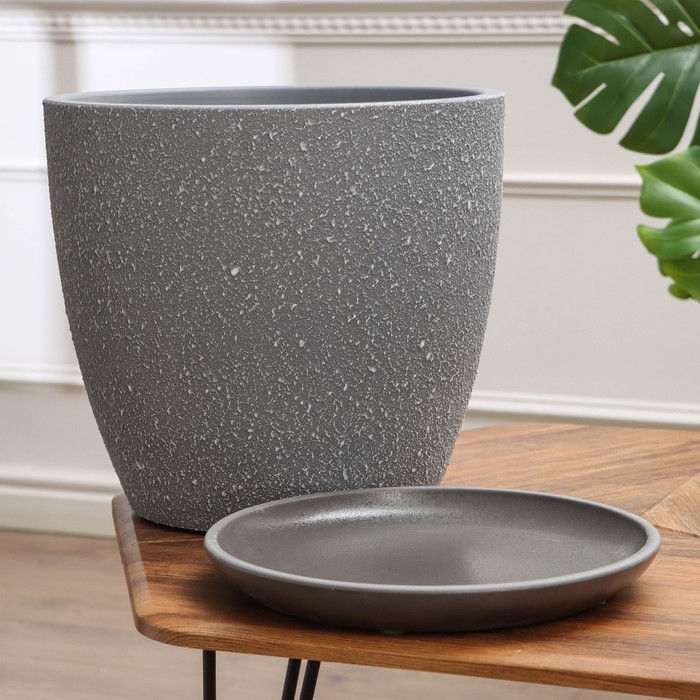 Горшок цветочный Горшок цветочный "Саванна серый бутон №8 ", 22 л