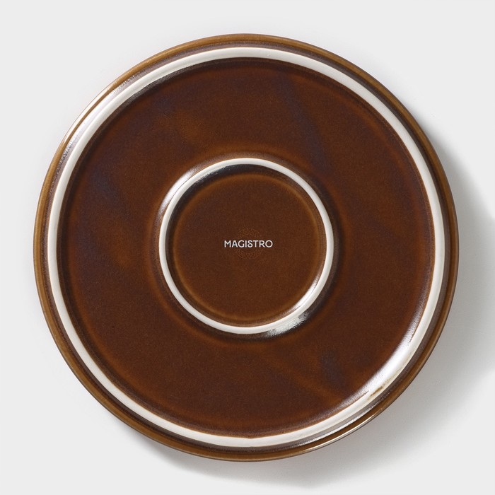 Тарелка фарфоровая десертная Magistro Garland, d=18,2 см, цвет синий Тарелка фарфоровая десертная Magistro Garland, d=18,2 см, цвет синий