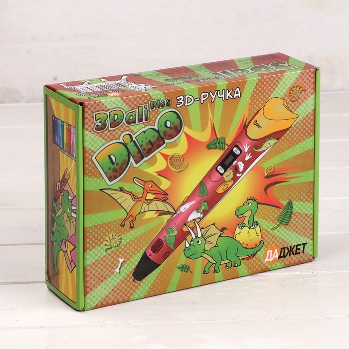 3D ручка 3Dali Plus Dino, ABS и PLA, (KIT FB0021D), трафарет + пластик 3D ручка 3Dali Plus Dino, ABS и PLA, (KIT FB0021D), трафарет + пластик