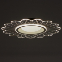 Люстра с ПДУ 1200/1 LED 52Вт 3000-6000К диммер белый-прозрачный 50х50х8 см BayerLux