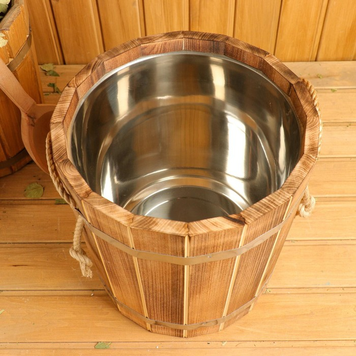 Запарник из липы, 15 л, с нержавеющей вставкой,  Запарник из липы, 15 л, с нержавеющей вставкой, "Добрыня"