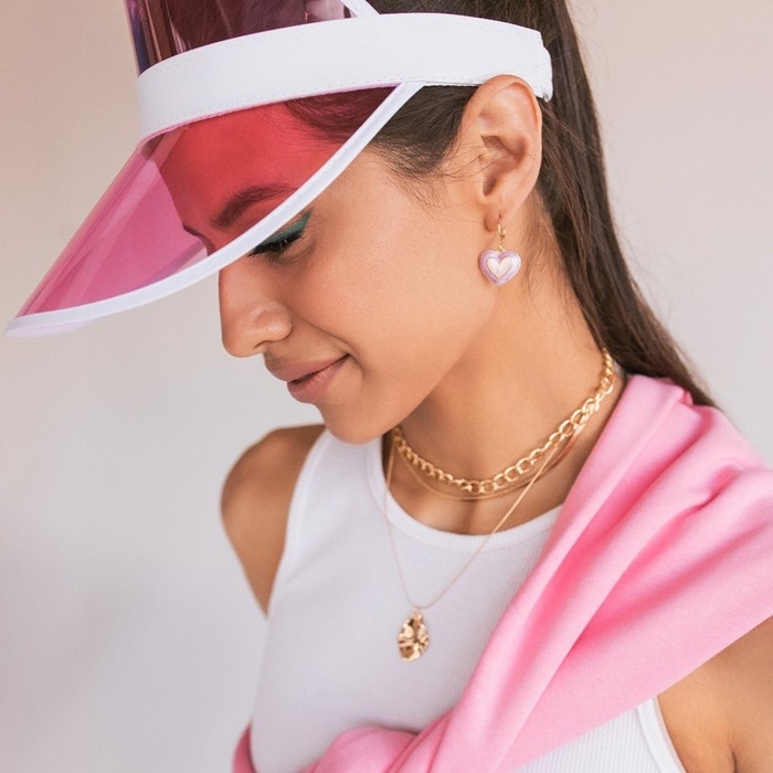 Серьги эмаль «Сердце», цвет сиренево-розовый в золоте Серьги эмаль «Сердце», цвет сиренево-розовый в золоте