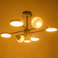 Люстра 1851/7 LED 72Вт 3000-6000К черно-золотой 79х77х43 см BayerLux