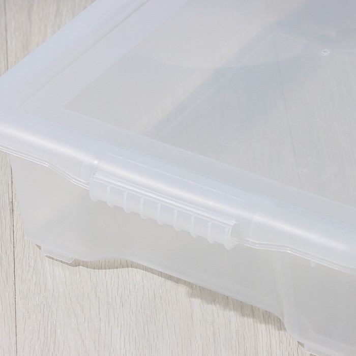 Контейнер для хранения с крышкой Porter, 8 л, 43×31,5×11 см, цвет прозрачный Контейнер для хранения с крышкой Porter, 8 л, 43×31,5×11 см, цвет прозрачный