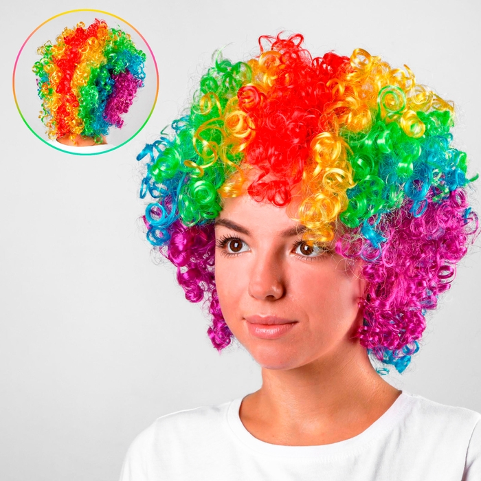 Карнавальный парик «Объём», цветные кудри, 120 г Карнавальный парик «Объём», цветные кудри, 120 г
