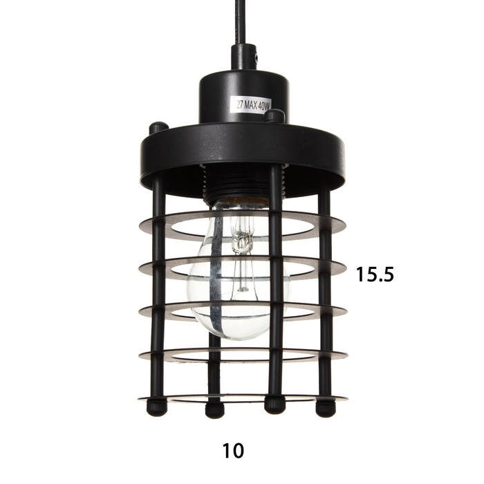 Подвес BayerLux Подвес BayerLux "Бруно" Е27 40Вт черный 10х10х14-124см