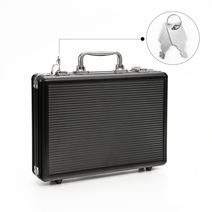 Металлический кейс, 30 х 21 х 6.5 см, черный Металлический кейс, 30 х 21 х 6.5 см, черный