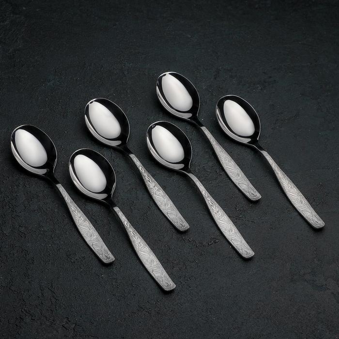 Ложка десертная «Уралочка», длина 16 см, толщина 2 мм, цвет серебряный Ложка десертная «Уралочка», длина 16 см, толщина 2 мм, цвет серебряный