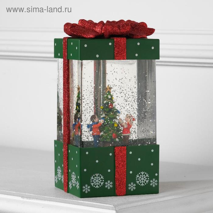 Светодиодная фигура «Подарок зелёный» 10 × 19 × 10 см, пластик, батарейки ААх3 (не в комплекте), USB, свечение тёплое белое Светодиодная фигура «Подарок зелёный» 10 × 19 × 10 см, пластик, батарейки ААх3 (не в комплекте), USB, свечение тёплое белое