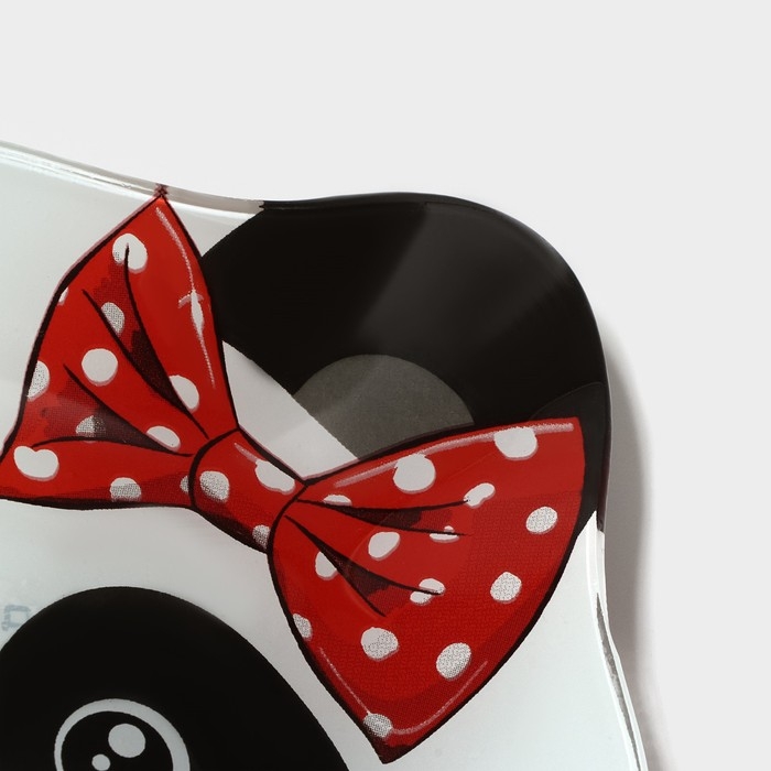 Тарелка стеклянная Доляна «Панда девочка», 14,9×12,9 см, цвет белый Тарелка стеклянная Доляна «Панда девочка», 14,9×12,9 см, цвет белый