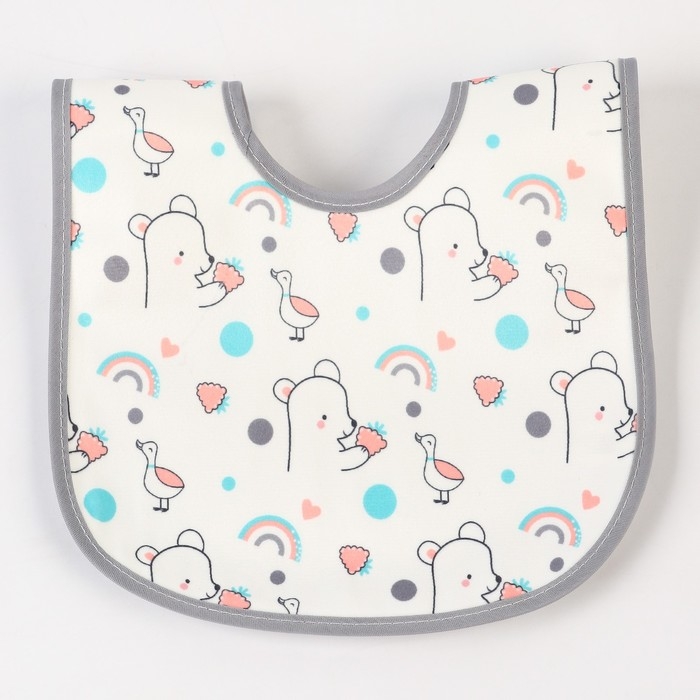 Нагрудник детский Крошка Я (фасовка 10 шт., серая окантовка) Нагрудник детский Крошка Я (фасовка 10 шт., серая окантовка)