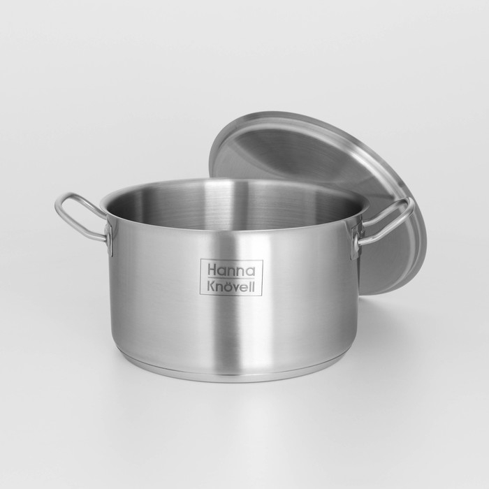 Кастрюля из нержавеющей стали Hanna Knövell с крышкой, 5 л, d=22 см, h=13 см, толщина стенки 0,6 мм, индукция Кастрюля из нержавеющей стали Hanna Knövell с крышкой, 5 л, d=22 см, h=13 см, толщина стенки 0,6 мм, индукция