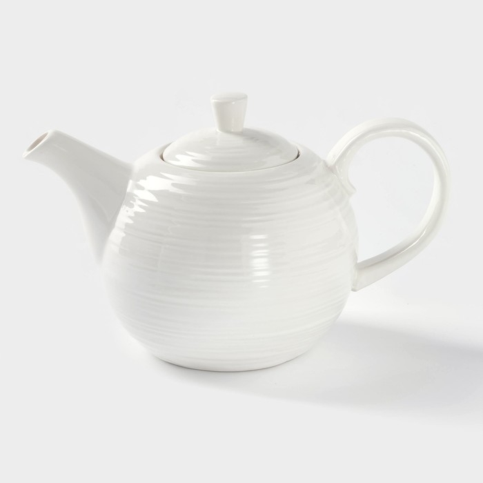 Чайник фарфоровый заварочный с подогревом на бамбуковой подставке BellaTenero «Полосы», 850 мл, цвет белый Чайник фарфоровый заварочный с подогревом на бамбуковой подставке BellaTenero «Полосы», 850 мл, цвет белый