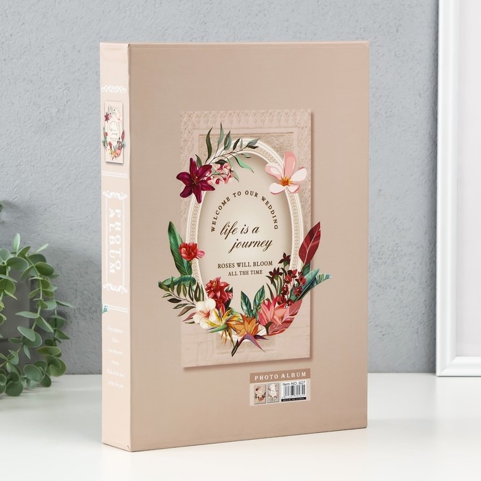 Фотоальбом на 300 фото 10х15 см Фотоальбом на 300 фото 10х15 см "Цветочная рамка" МИКС 23,5х5,5х33,5 см
