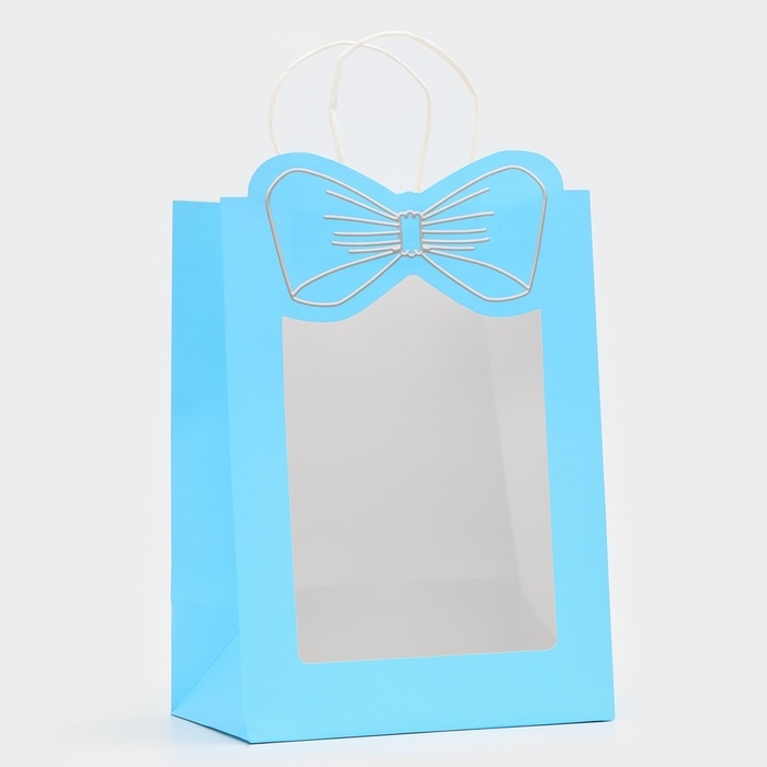 Пакет подарочный новогодний с оком Пакет подарочный новогодний с оком "Бант", 30 х 22 х 14 см.