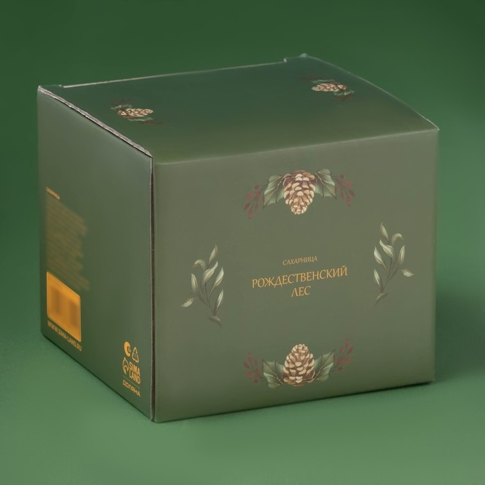 Сахарница новогодняя Доляна «Рождественский вечер», 550 мл, керамика, цвет белый Сахарница новогодняя Доляна «Рождественский вечер», 550 мл, керамика, цвет белый