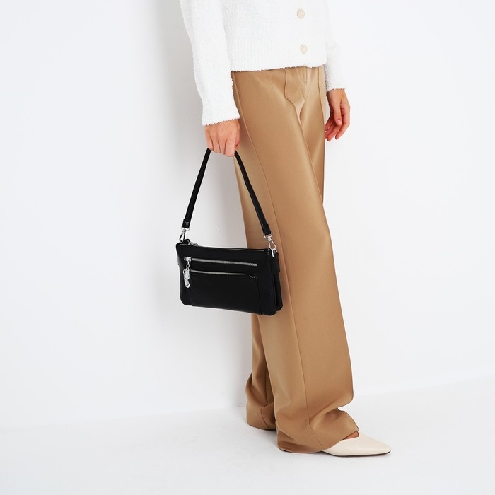 Сумка кросс-боди на молнии, цвет чёрный Сумка кросс-боди на молнии, цвет чёрный