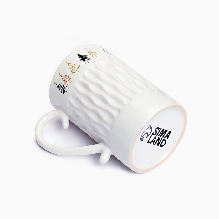 Кружка с рельефом керамическая новогодняя Дорого внимание «Ёлочки», 300 мл Кружка с рельефом керамическая новогодняя Дорого внимание «Ёлочки», 300 мл