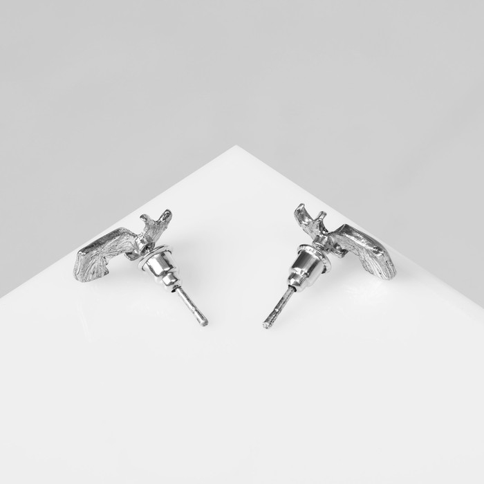 Серьги эмаль «Дьяволёнок» сердце, цвет красный в серебре Серьги эмаль «Дьяволёнок» сердце, цвет красный в серебре