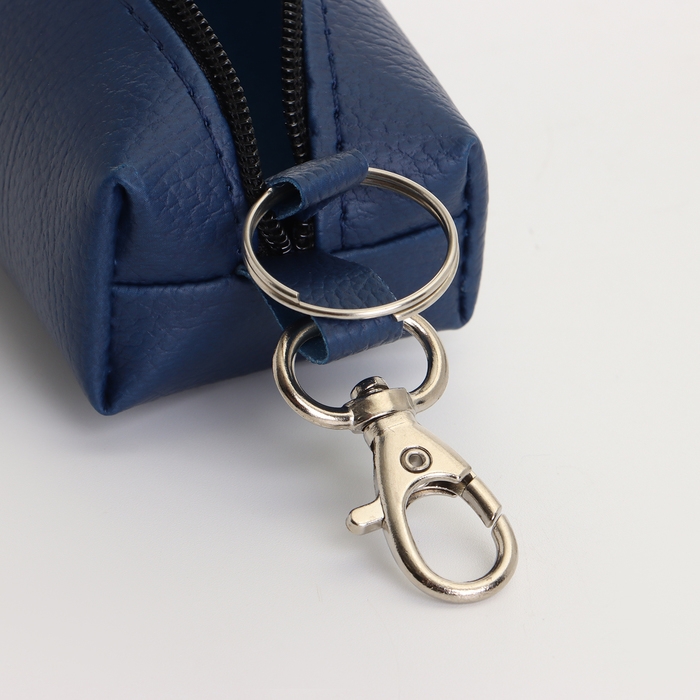 Ключница на молнии, длина 16 см, кольцо, карабин, цвет тёмно-синий Ключница на молнии, длина 16 см, кольцо, карабин, цвет тёмно-синий