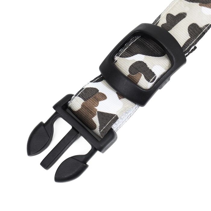 Ошейник с подсветкой Милитари 3 режима свечения размер L, ОШ 48-60 х 2,5 см серый Ошейник с подсветкой Милитари 3 режима свечения размер L, ОШ 48-60 х 2,5 см серый