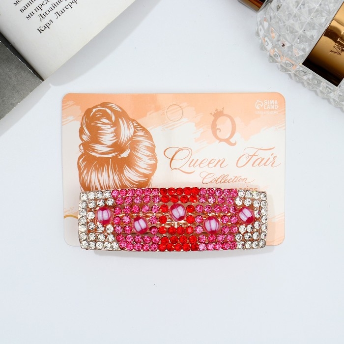 Заколка-автомат для волос Заколка-автомат для волос "Венди" 9 см, серебристо-красный