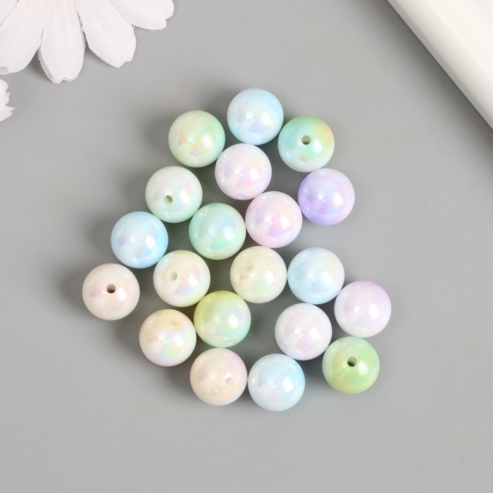 Бусины для творчества пластик Бусины для творчества пластик "Шарики перламутровый градиент" d=1,2 см набор 20 шт