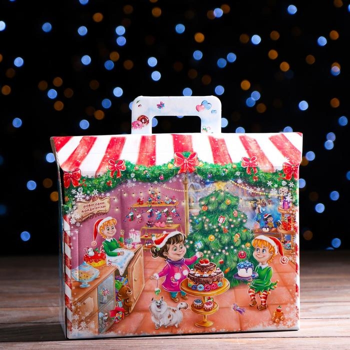 Новый год. Подарочная коробка Новый год. Подарочная коробка "Новогодняя кондитерская" 25 х 9 х 19,5 см.