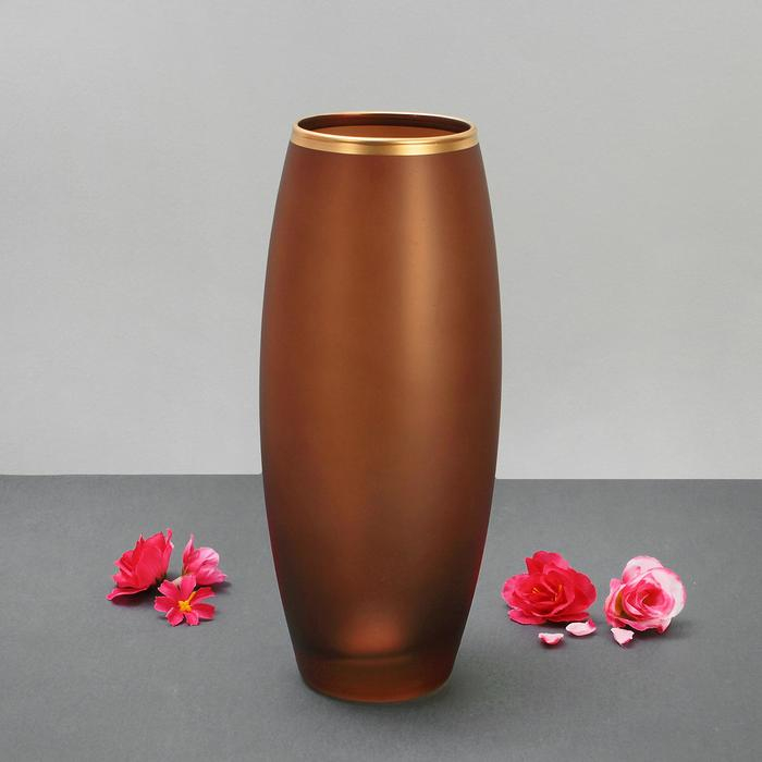 Ваза Ваза "Унисон" коричневая 8х11х26 см