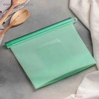 Силиконовый пакет zip lock Доляна, 21,5×18 см, 1,1 л, многофункциональный, герметичный, цвет бирюзовый